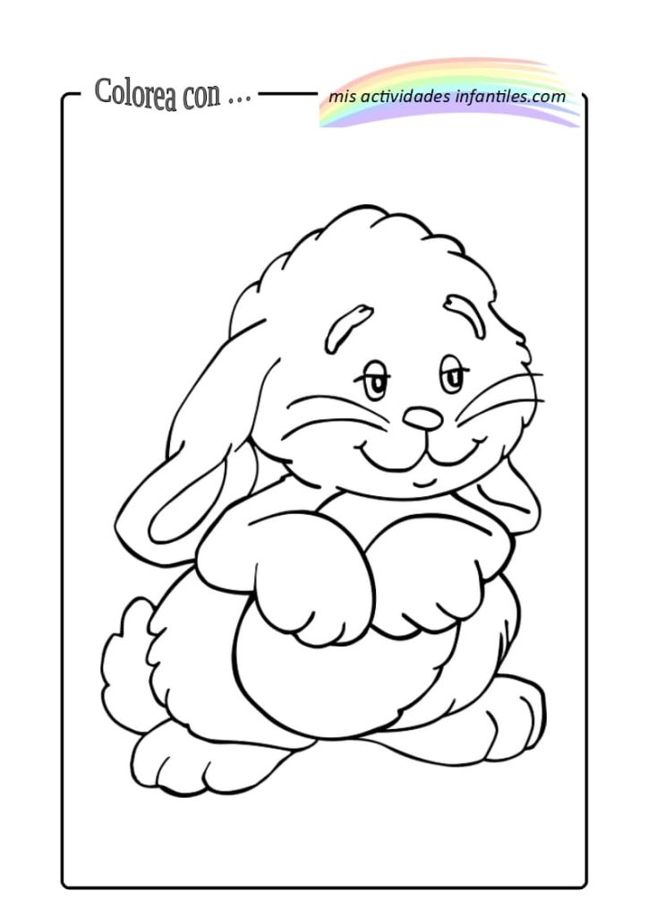Dibjujos para colorear e imprimir infantiles conejo