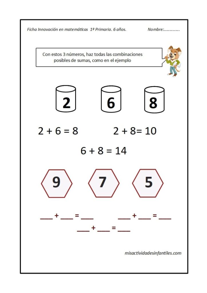 Fichas de sumas con Innovamat innovación en matemáticas para descargar para niños de 6 y 7 años 9