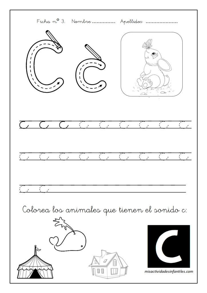 Fichas para aprender las letras para los niños para descargar gratis letra C