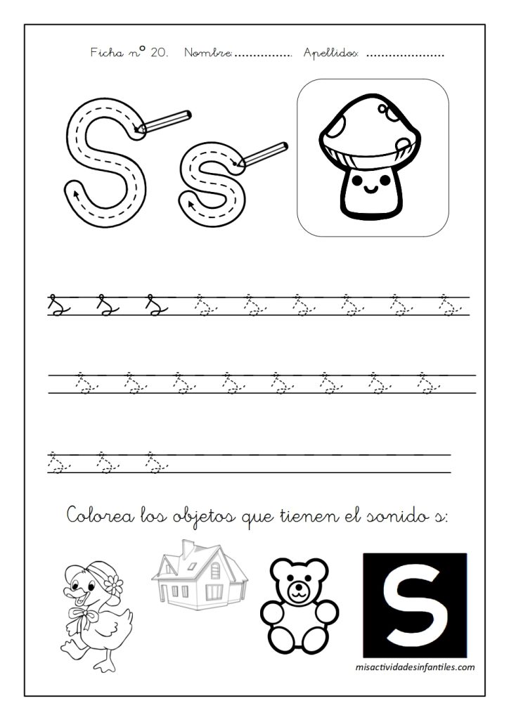 Fichas para aprender las letras para los niños para descargar gratis letra S